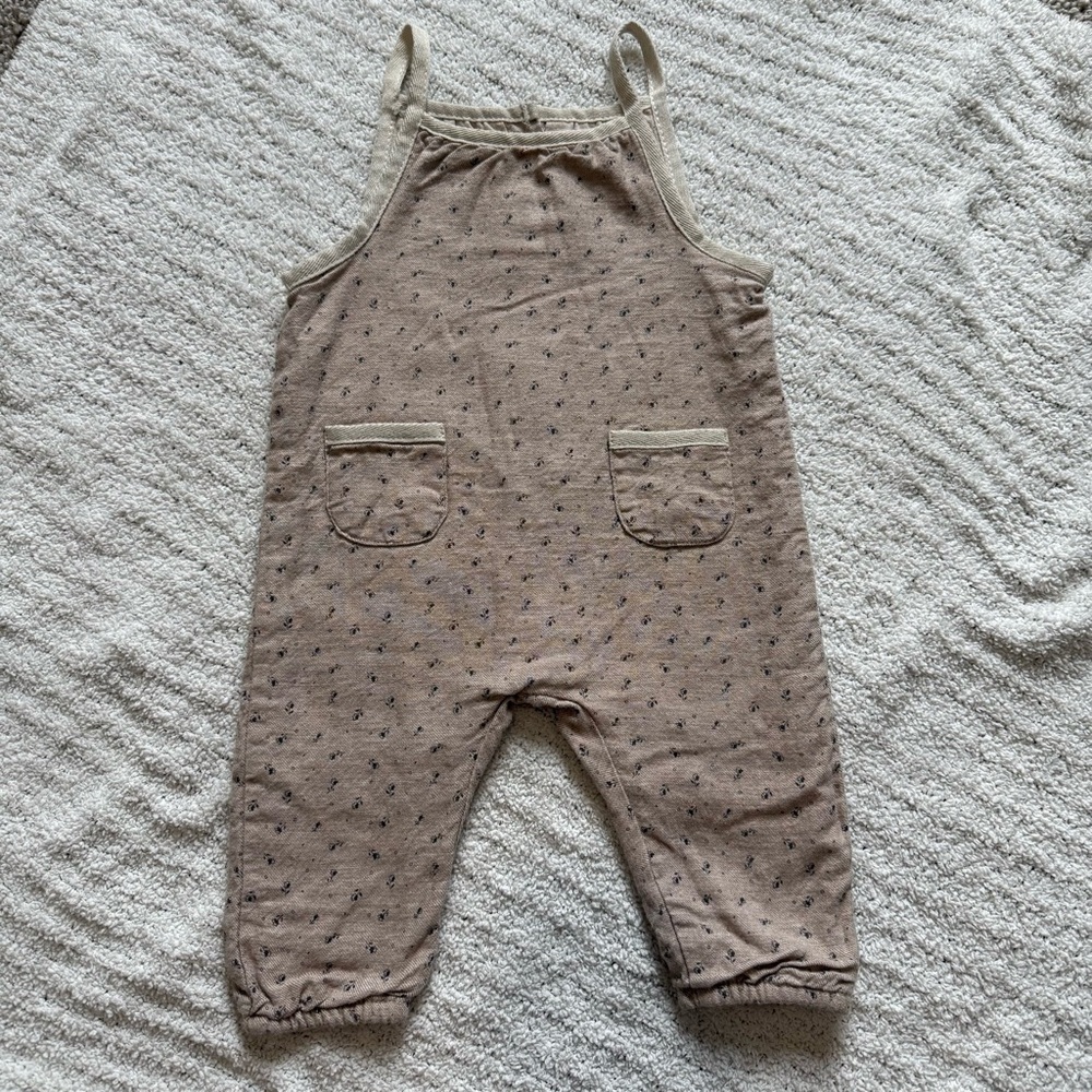 Zara Kids Tan Overalls with Pocket Detail